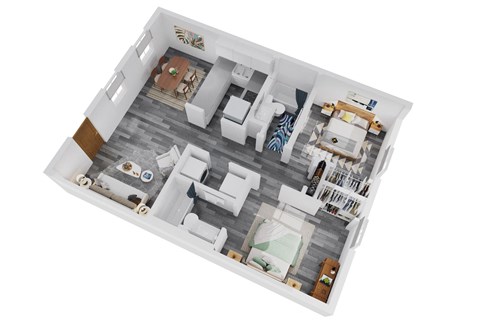 bedroom floor plan an in 3d